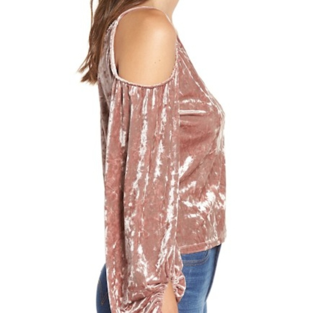 ❤️HP❤️ New! Leith One-Shoulder Velour Top in Pink - Picture 4 of 6